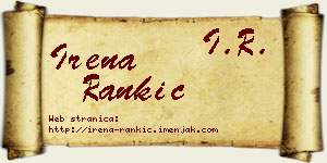 Irena Rankić vizit kartica